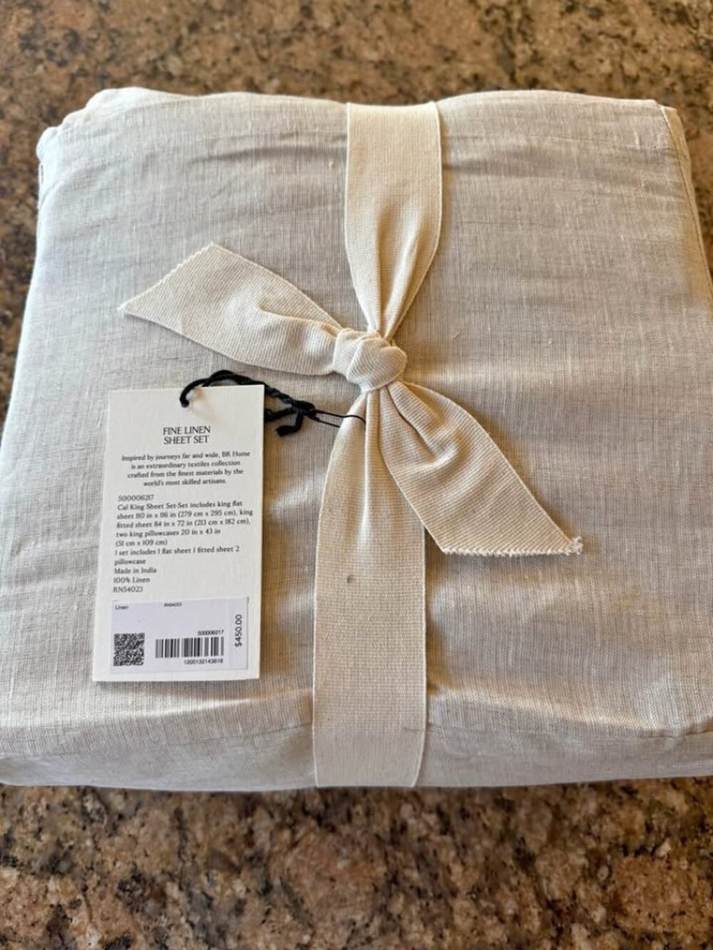 Banana Republic CALIFORNIA KING Ivory 100% Linen Sheet Set
